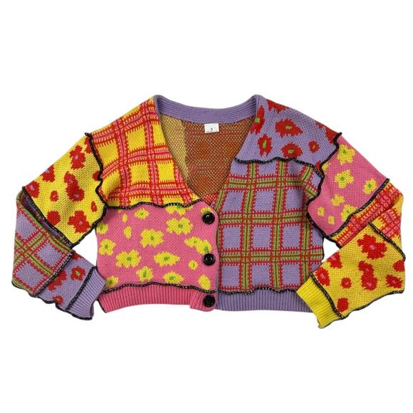 The Ragged Priest Sweaters Love Knit Cropped Cardigan Womens Small Retro Y2K - Picture 1 of 10